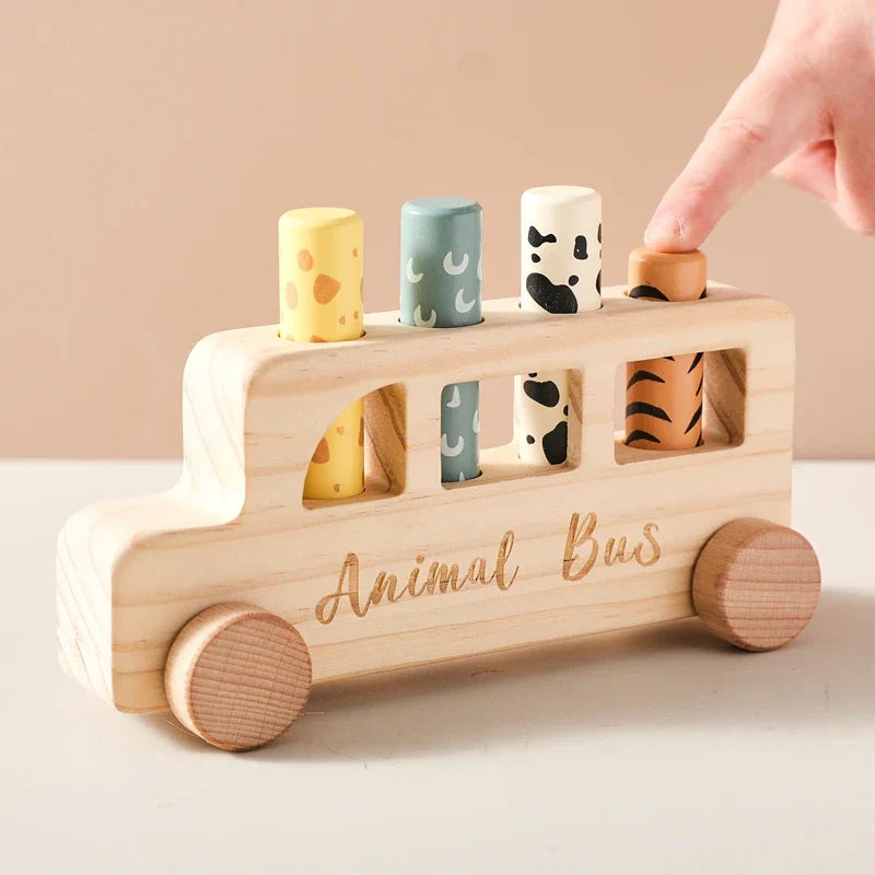 Developmental & Educational – Wooden Press Play Bus