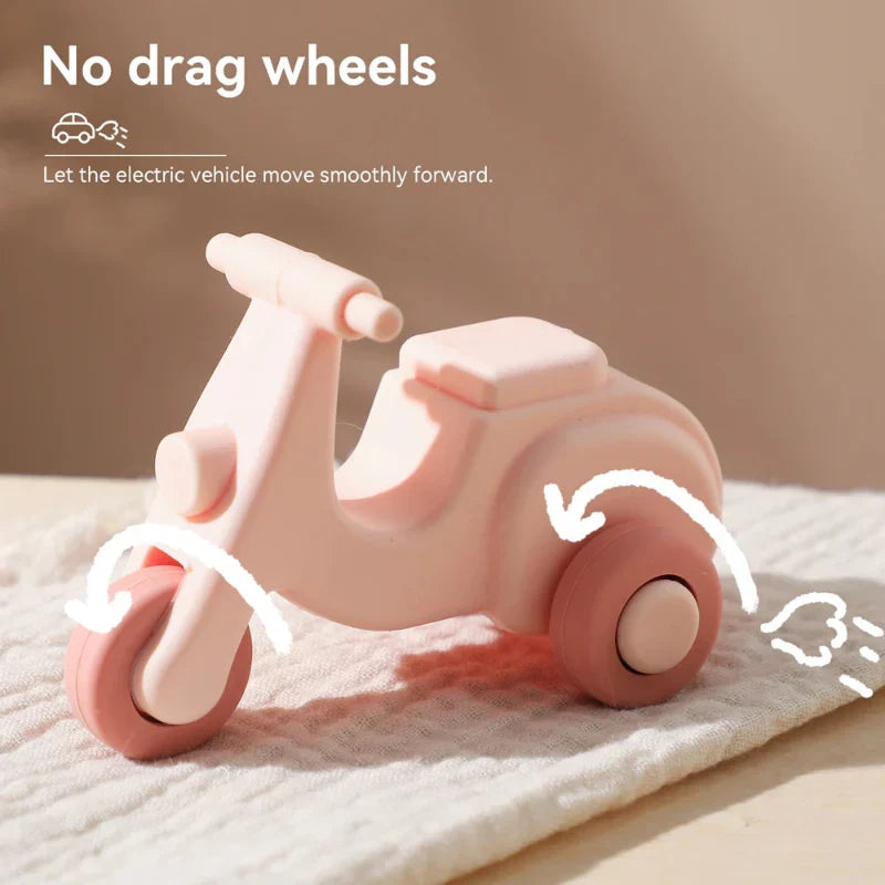 Safe & Teething-Friendly – Silicone Teething Plaything Vehicle
