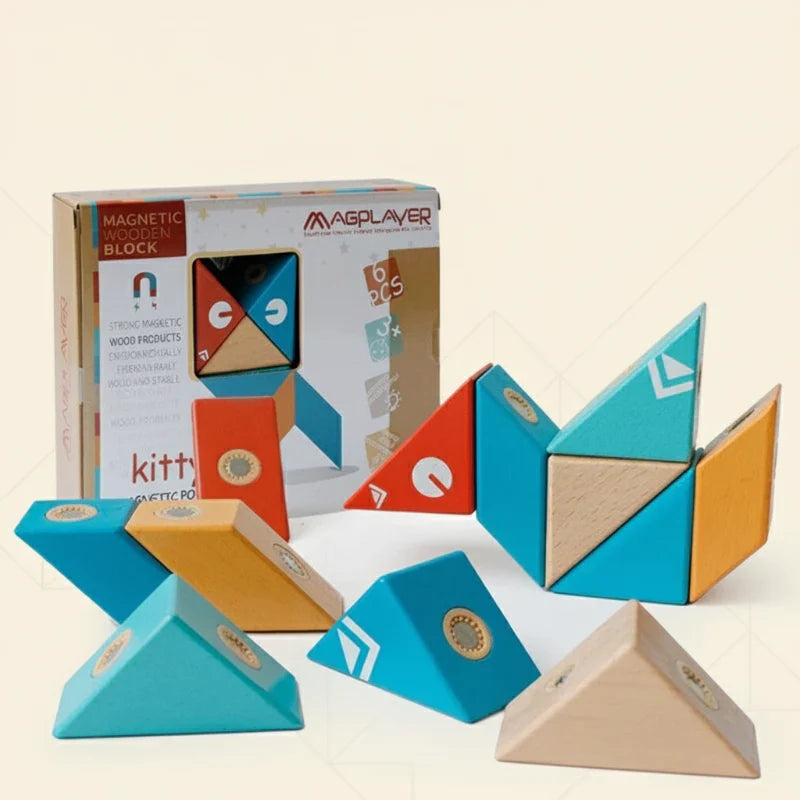 Innovative & Motor Skills – DIY Wooden Magnetic Building Blocks