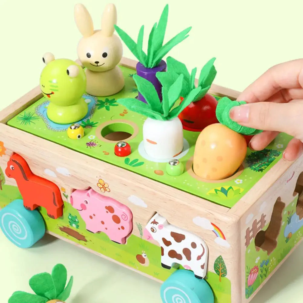 Shape fun in a wagon - Animals and Vegetables puzzle