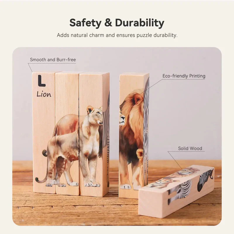 Wood & Engaging – Animal Block Puzzle