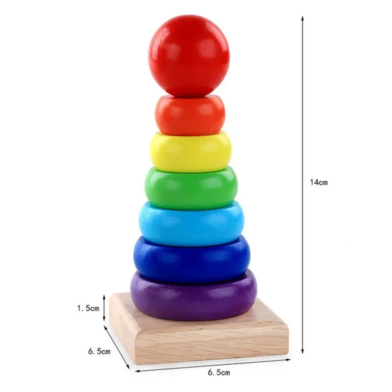Colorful Tower Play – Wooden Stacking Tower