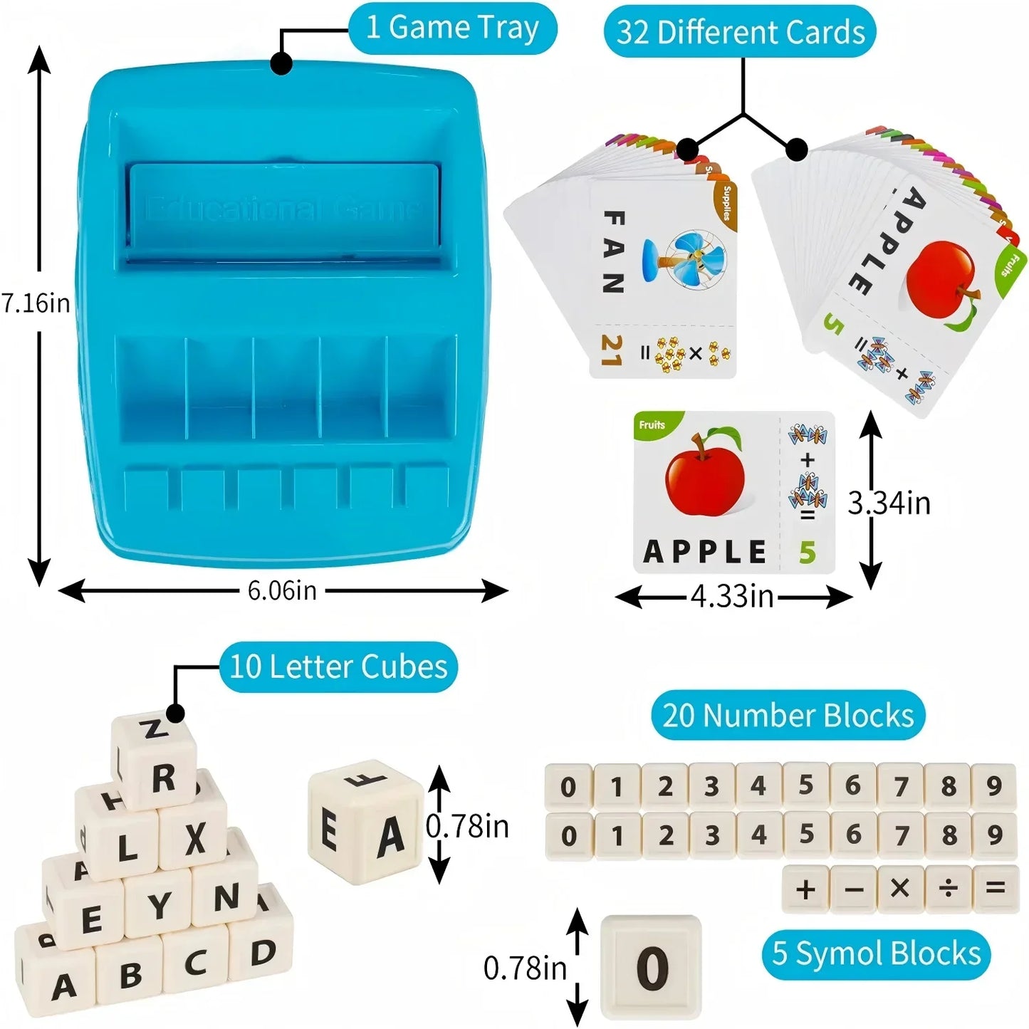 2-in-1 - Educational & Play Set with Alphabet and Number Cards