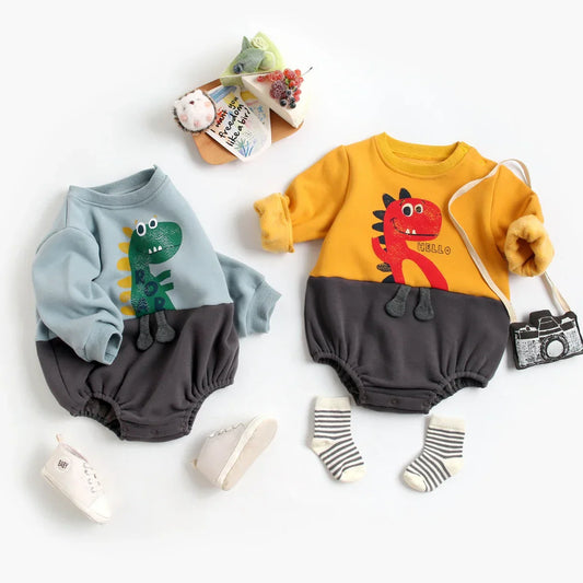 Plush Fleece Onesie with Dino Print