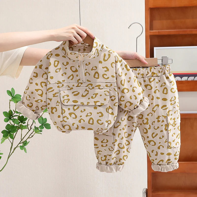 Cool leopard print - 2-piece dress set