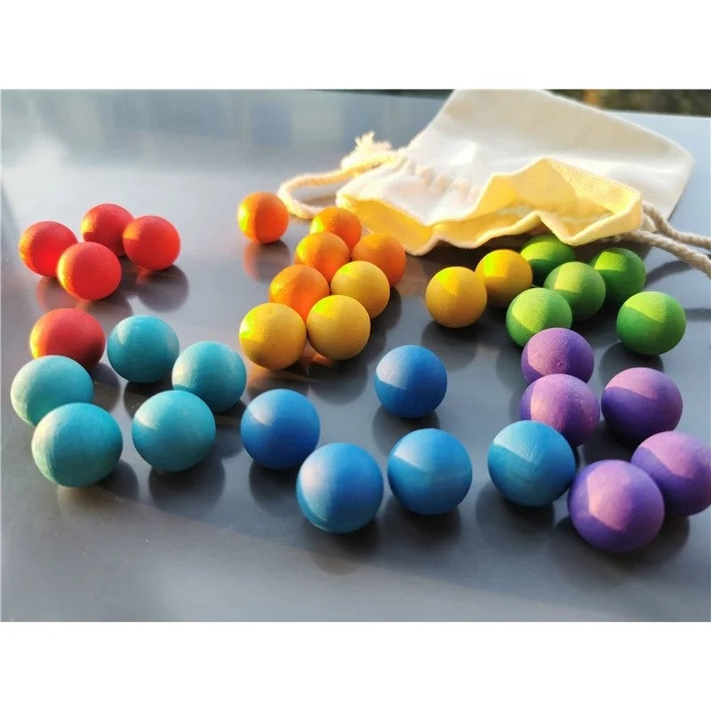 Wood Balls Rainbow