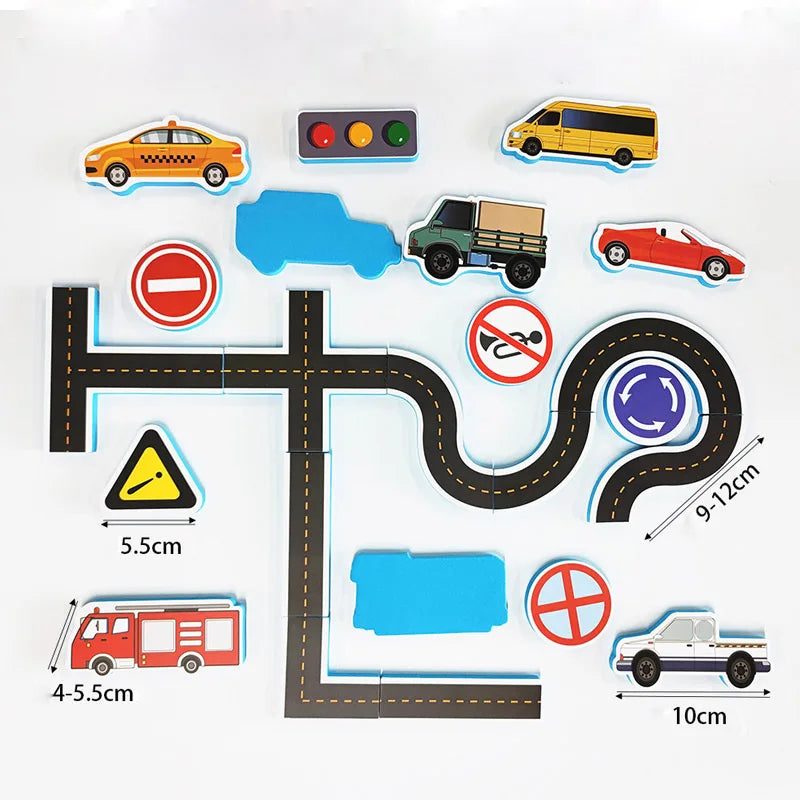 Huge Play In Bath - Foam Traffic Bath Toys Set