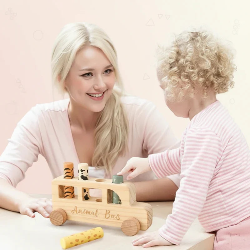 Developmental & Educational – Wooden Press Play Bus