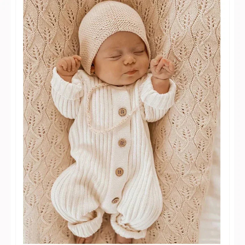 Plush 'Knitted' Cotton Fabric - Knitted Romper