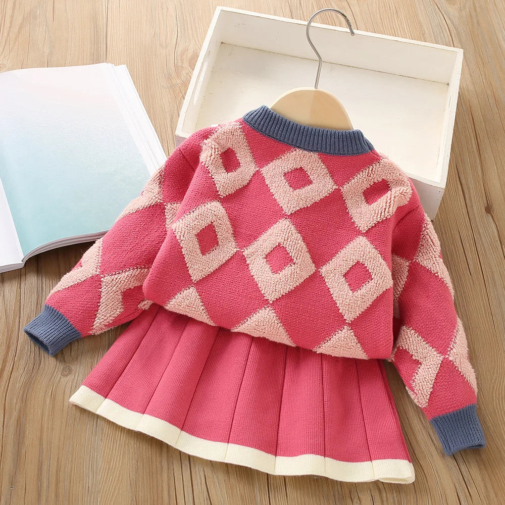 Wonderfully Warm - Vintage Knitted Pullover & Skirt