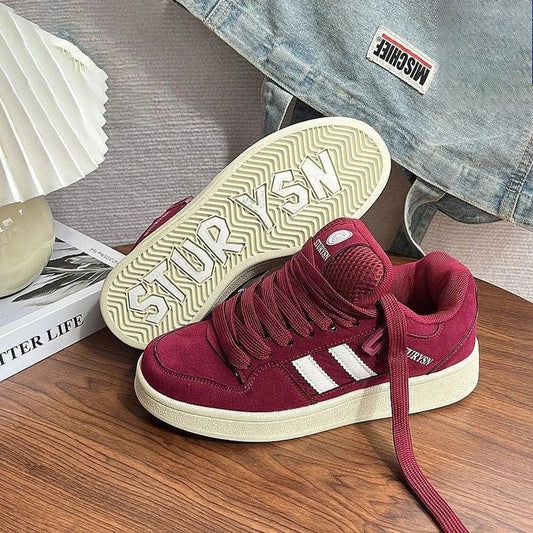 Fashionable and comfortable – burgundy sneakers