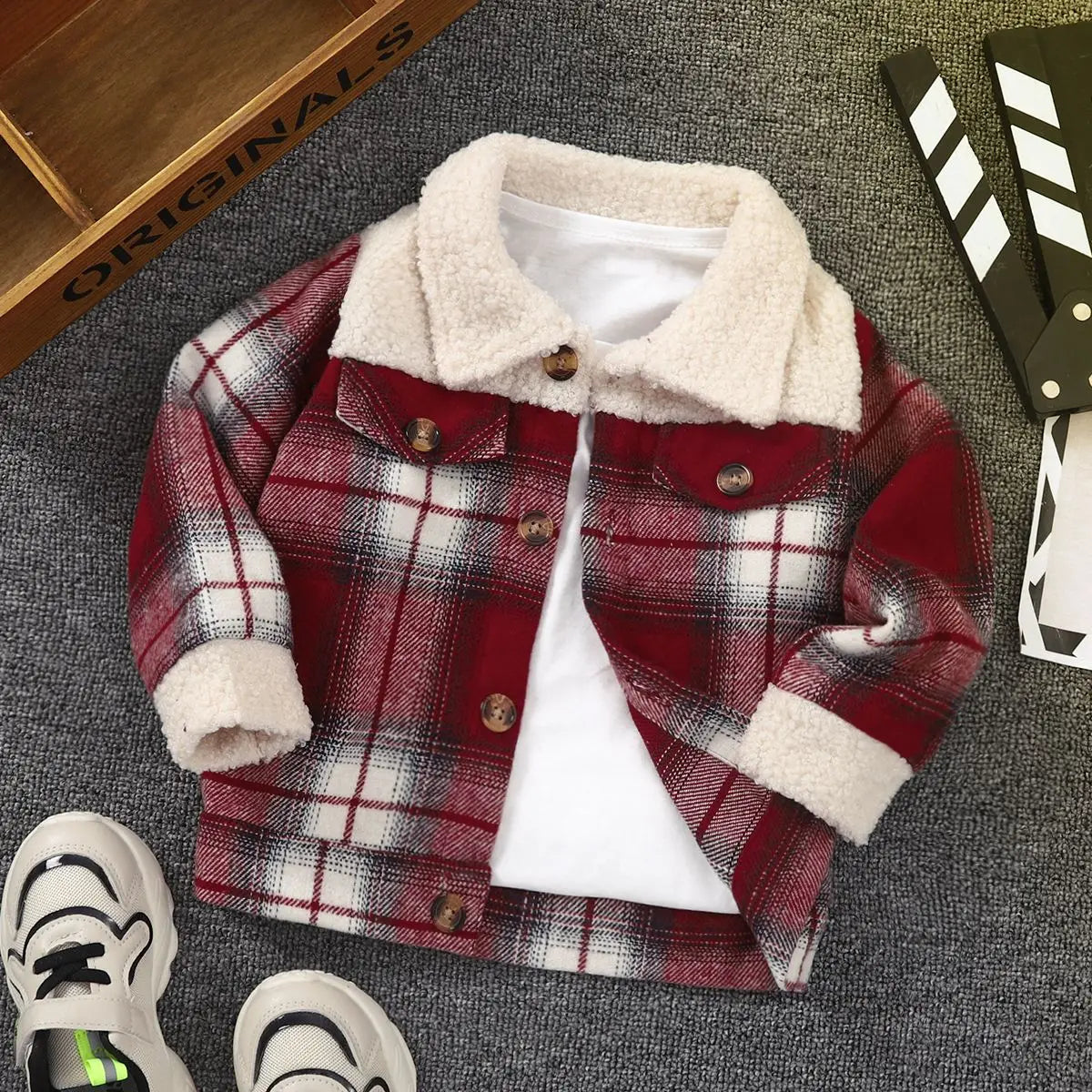 Warm & Stylish - Children's Jacket Checkered