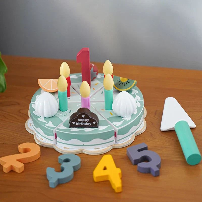 Educational & Play – Wooden Kitchen Set with Cake and Accessories