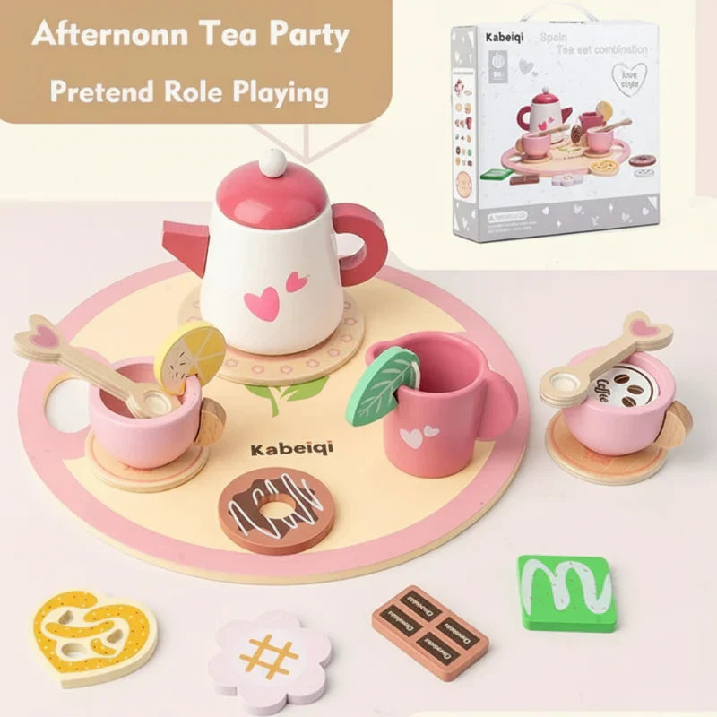 Simple & Charming – Wooden Tea Kit for Children