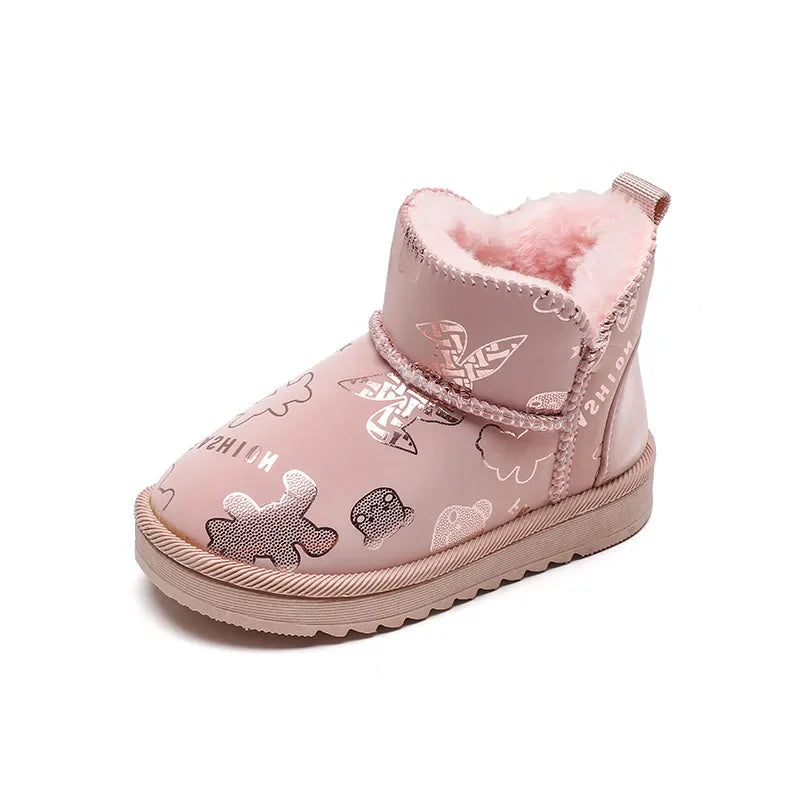 Waterproof Design - Children Snowboots Fashion Print