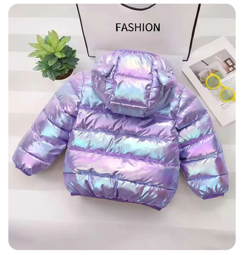 Thick Padded Jacket with Bear Hood