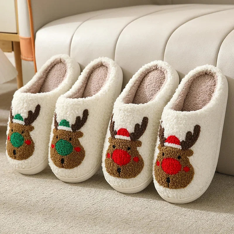 Northern Lights Children - Warm & Festive - Plush patterned Christmas slippers