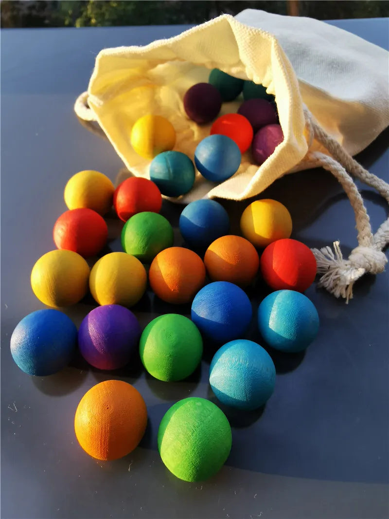 Wood Balls Rainbow