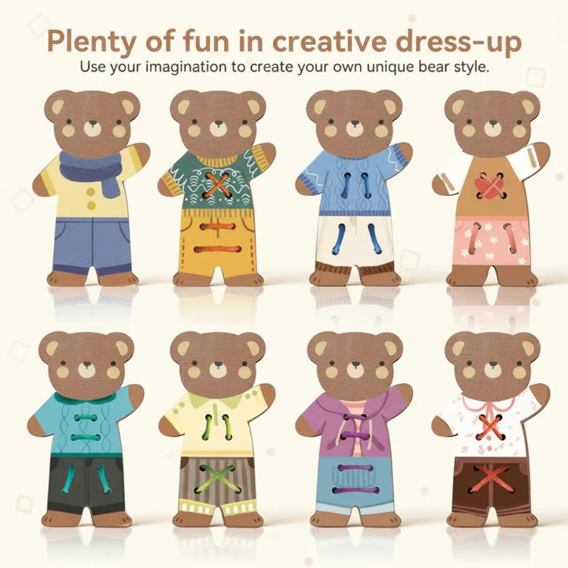 Cute & Educational – Montessori Threading Plaything Bear