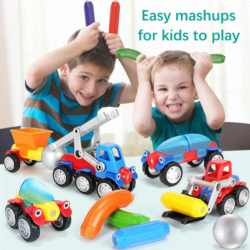 Magnetic Building Play - Magnetic Vehicles Toy Set