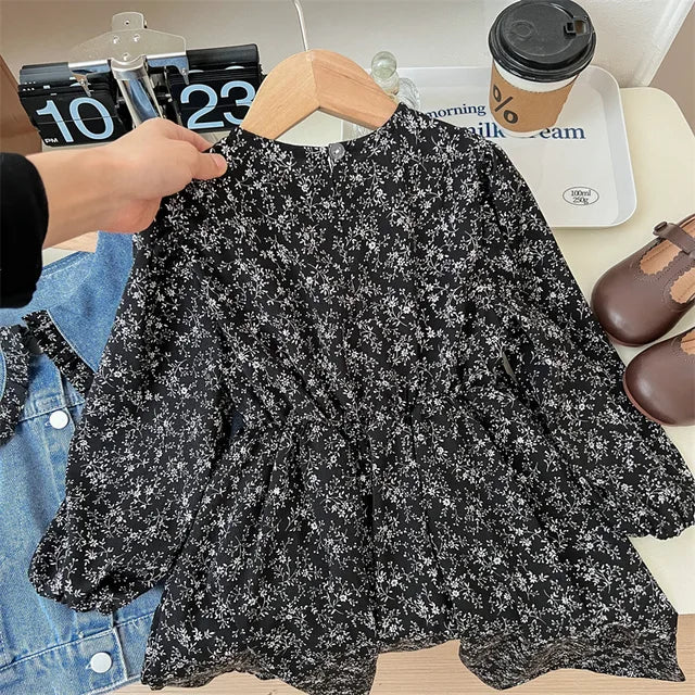 Denim jacket combined with dress