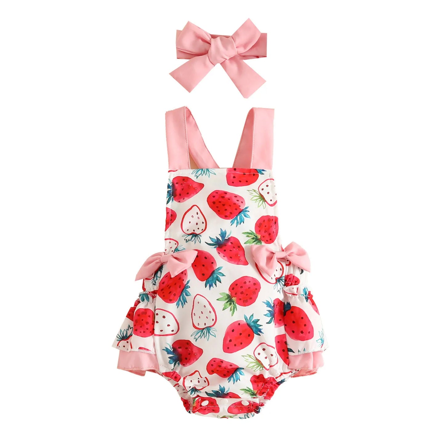 Cow or Strawberry - Girls Romper