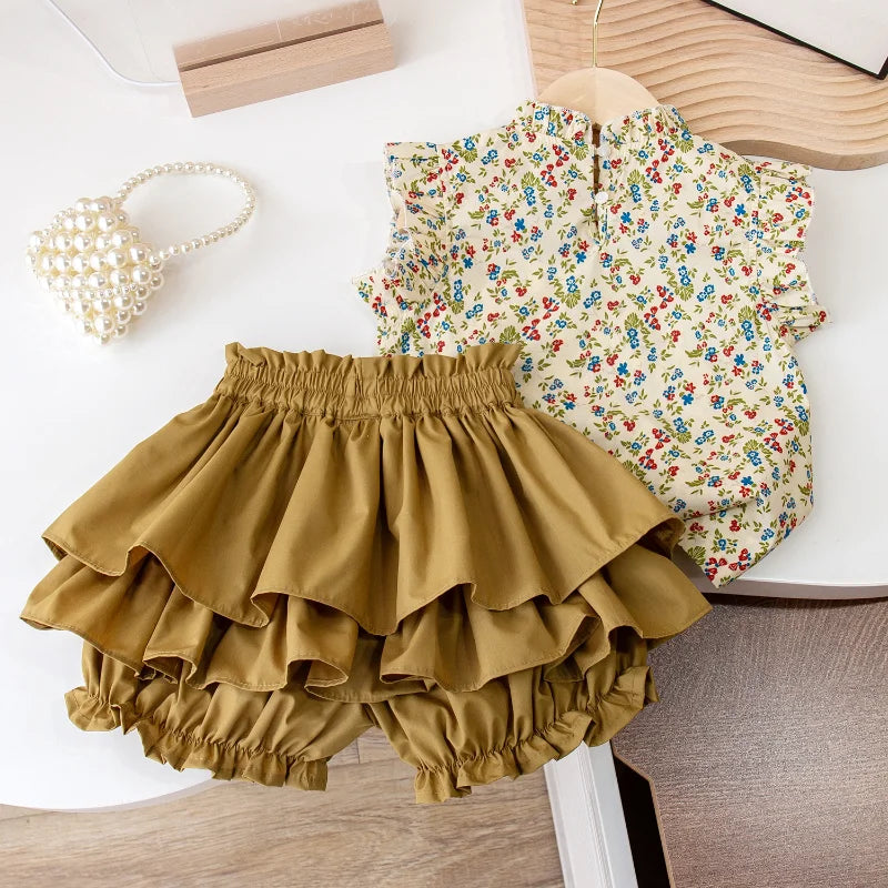 Summer Floral - Floral Print Top & Skirt