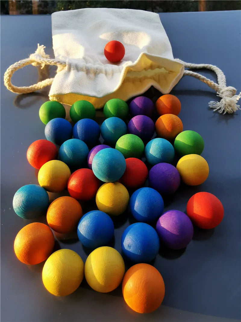 Wood Balls Rainbow