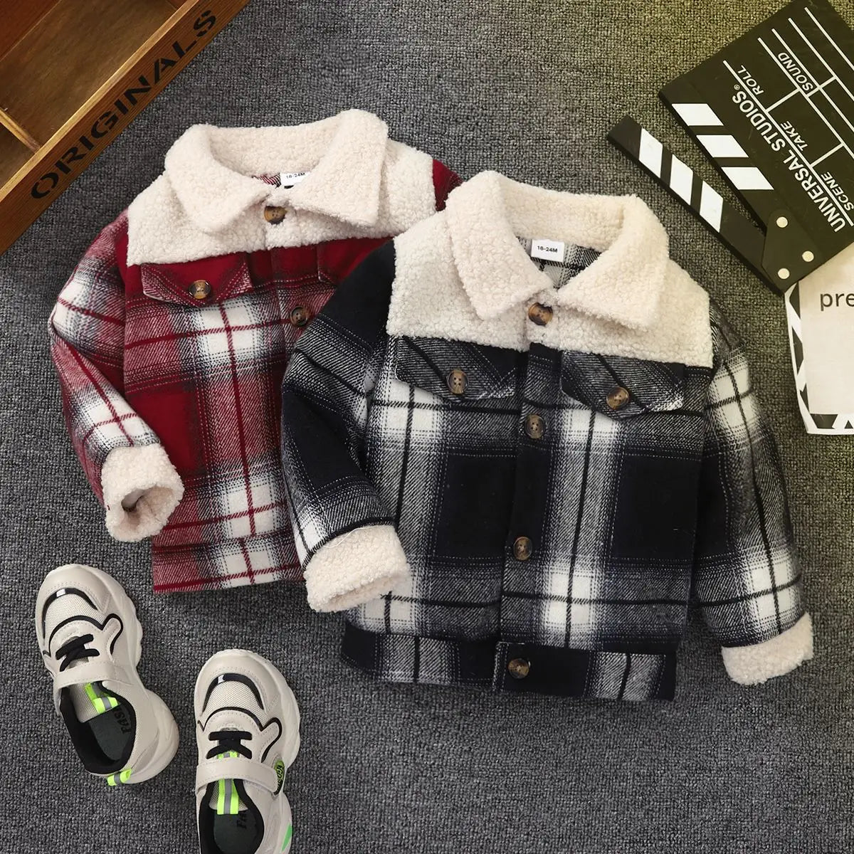 Warm & Stylish - Children's Jacket Checkered