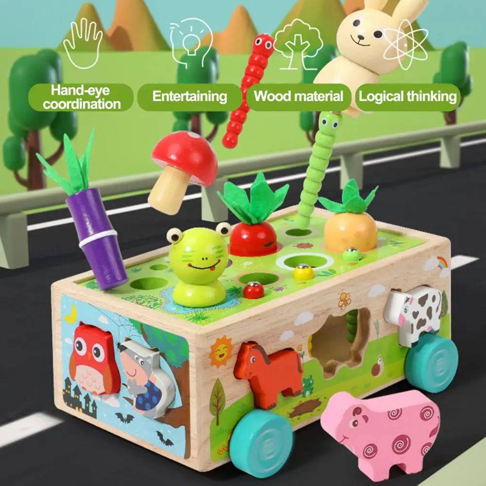 Shape fun in a wagon - Animals and Vegetables puzzle