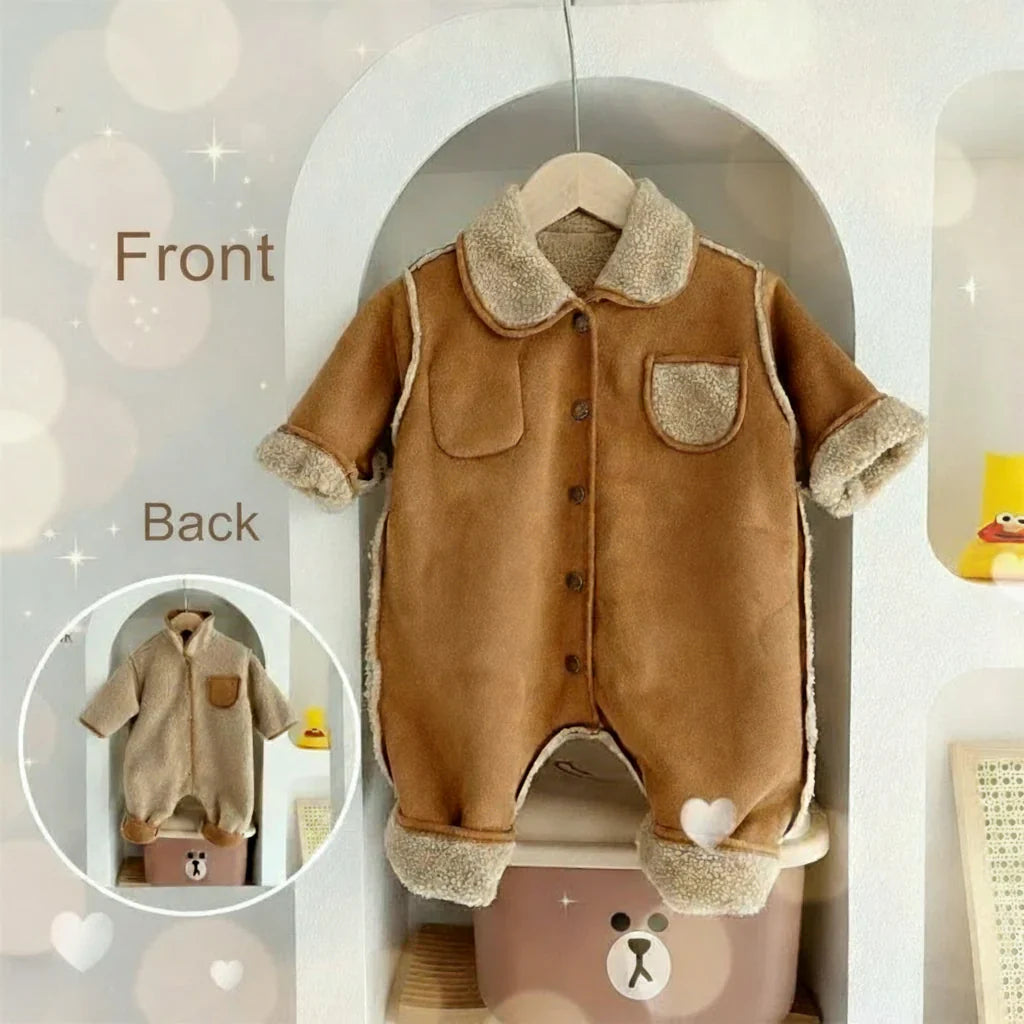 Cozy & Stylish – Thick Winter Romper with Hood