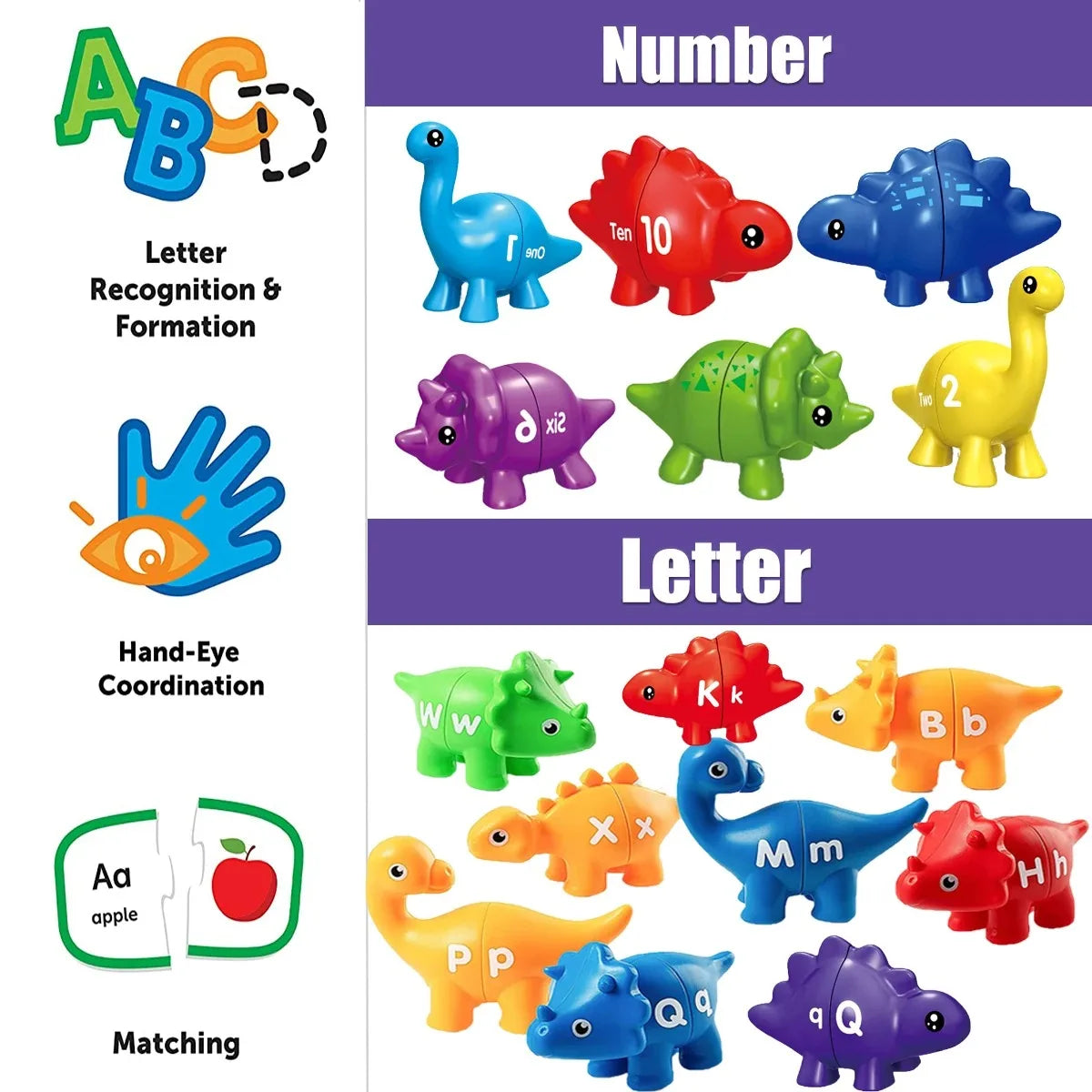 Matching Dino's – Play & Educational - Alphabet And Numbers Dino Game
