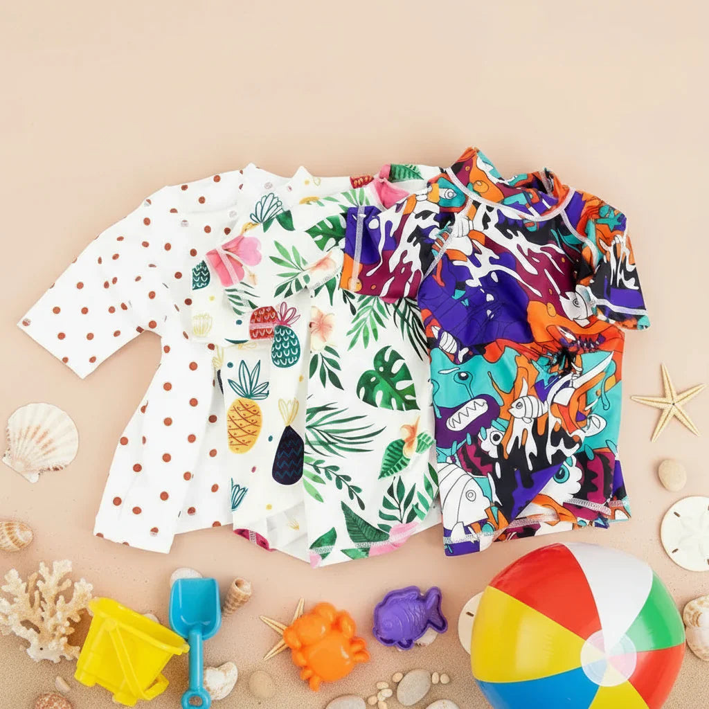 Summery & Protective – Anti-UV Children's Swim Shirt with Short Sleeves