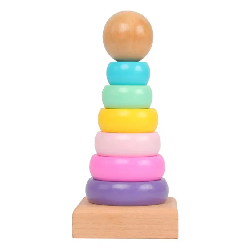 Colorful Tower Play – Wooden Stacking Tower