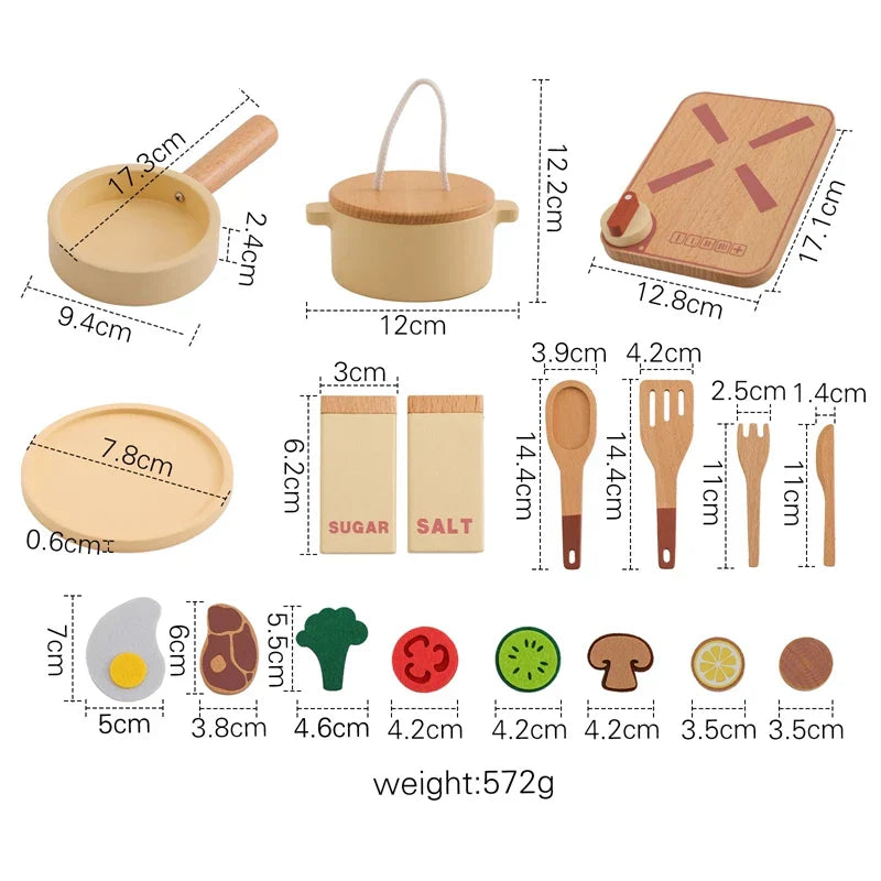 Mini-Chefs On The Move - Wooden Play Kitchen Kit