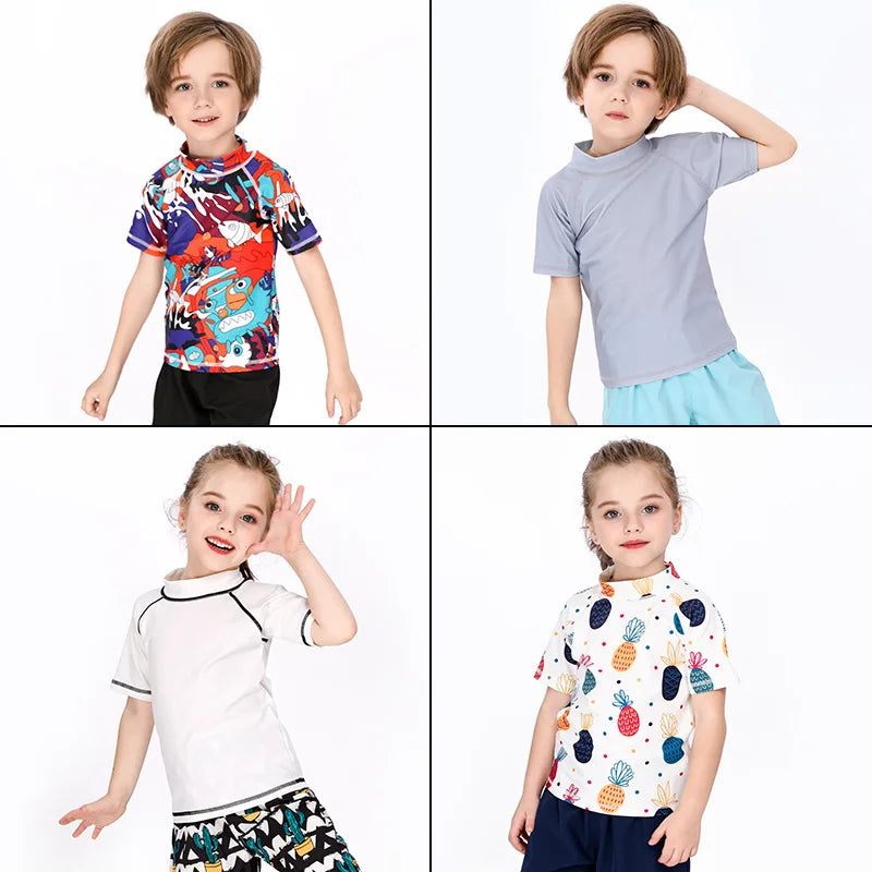 Summery & Protective – Anti-UV Children's Swim Shirt with Short Sleeves