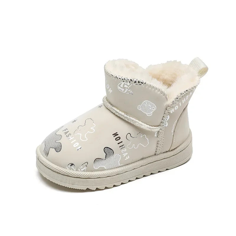 Waterproof Design - Children Snowboots Fashion Print