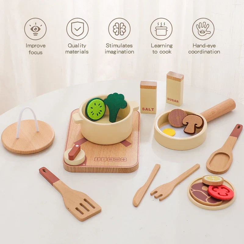 Mini-Chefs On The Move - Wooden Play Kitchen Kit