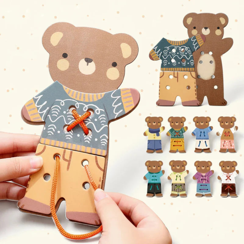 Cute & Educational – Montessori Threading Plaything Bear