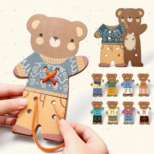 Cute & Educational – Montessori Threading Plaything Bear