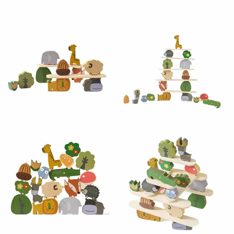 Clever Stacking - Wood Animals Stacking Toys