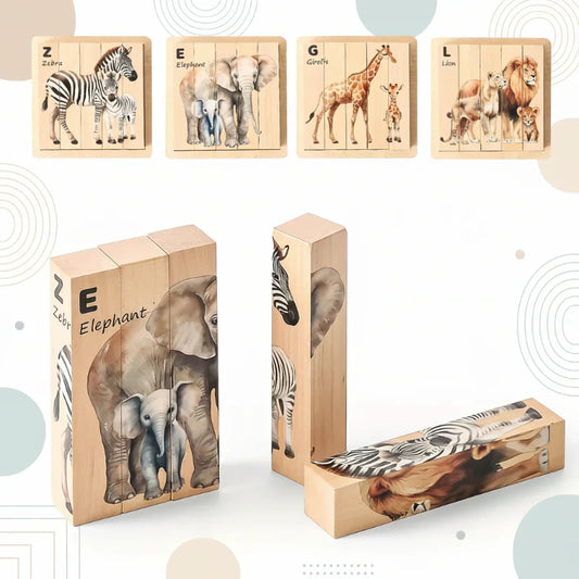Wood & Engaging – Animal Block Puzzle