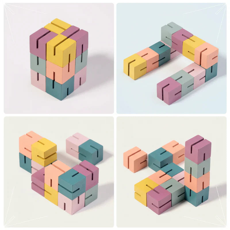 Challenging & Educational – 3D Wood Building Blocks Puzzle