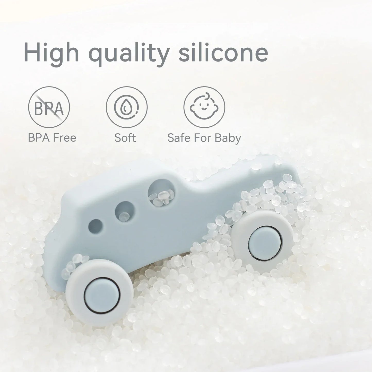 Rolling & Biting - Silicone Vehicle Toys