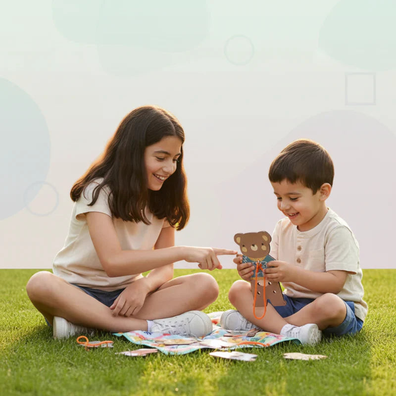 Cute & Educational – Montessori Threading Plaything Bear