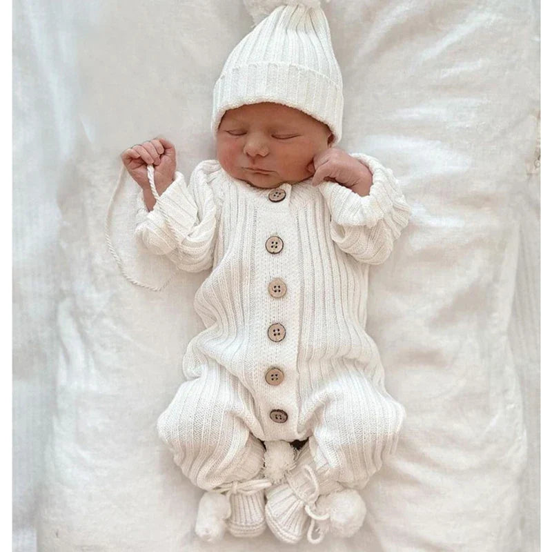 Plush 'Knitted' Cotton Fabric - Knitted Romper