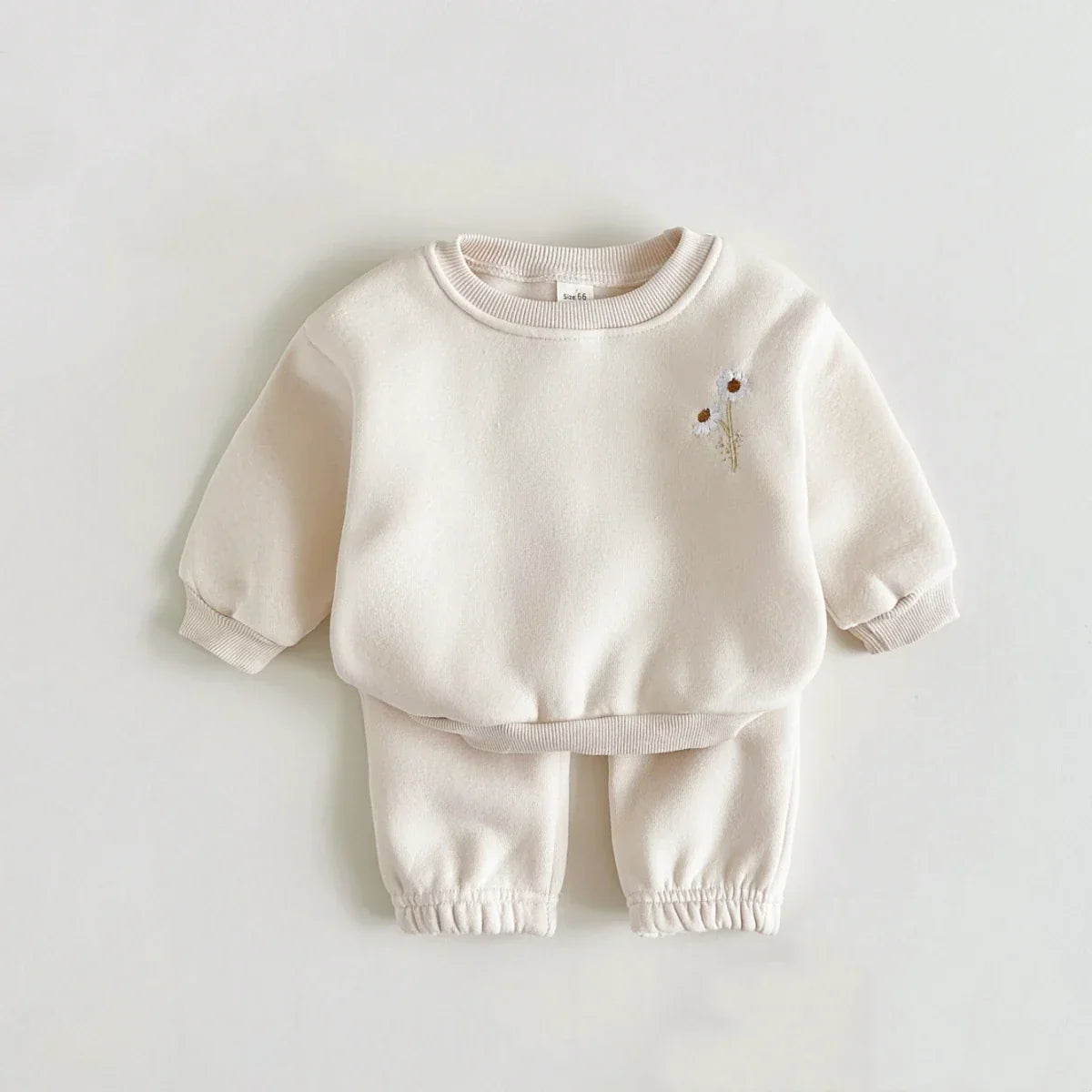 Warm & Comfortable - Tracksuit with Floral Embroidery