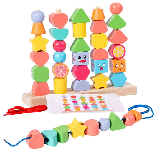 Creates spatial understanding - Wooden Educational Blocks