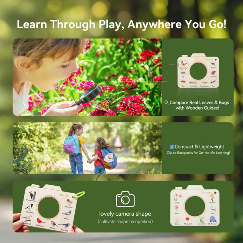Nature Discovery Kit – Educational Wooden Viewing Frame