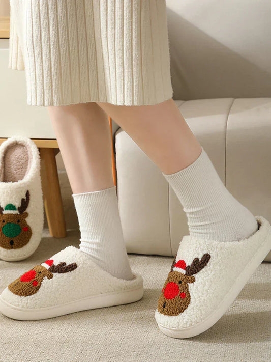 Northern Lights Children - Warm & Festive - Plush patterned Christmas slippers